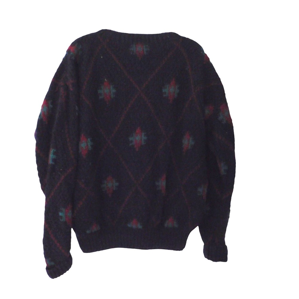 Vintage Abercrombie & Fitch Sweater Men's Large Blue Chunky Cable Knit‎ Wool 90s - Picture 4 of 5